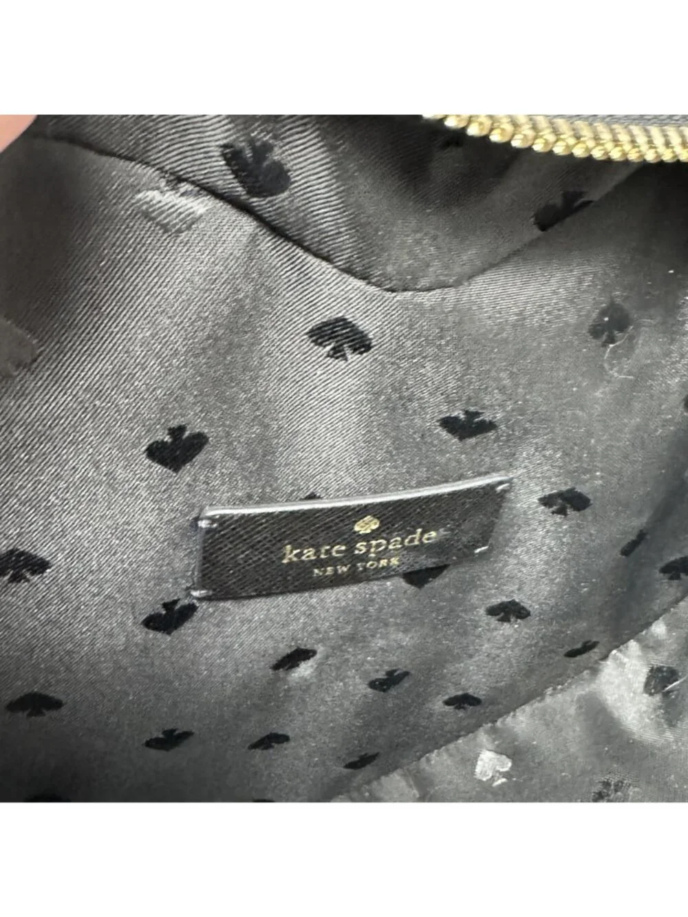 Kate Spade Black & White Polka Dot Heart-Shaped Crossbody Bag With Gold Hardware